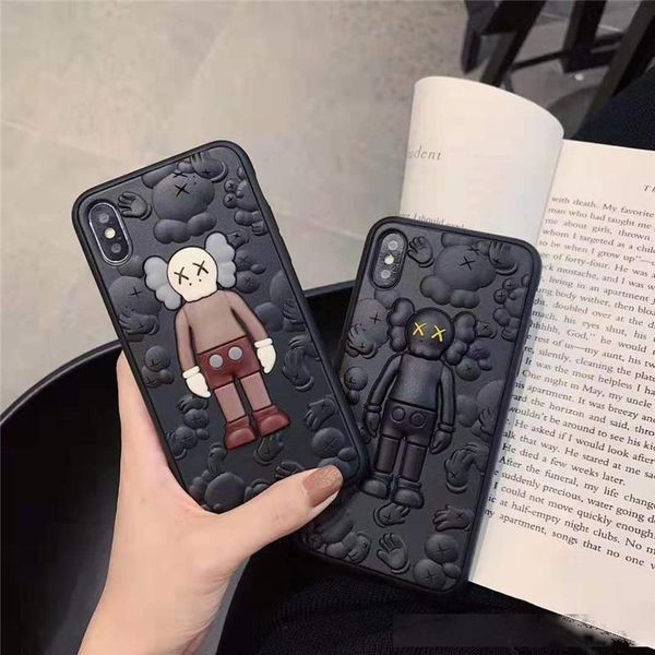 

for iphone 11 por max xs max xr x 6 6s 7 8 plus case cover kaws 3d toy cartoon soft silicone rubber cute
