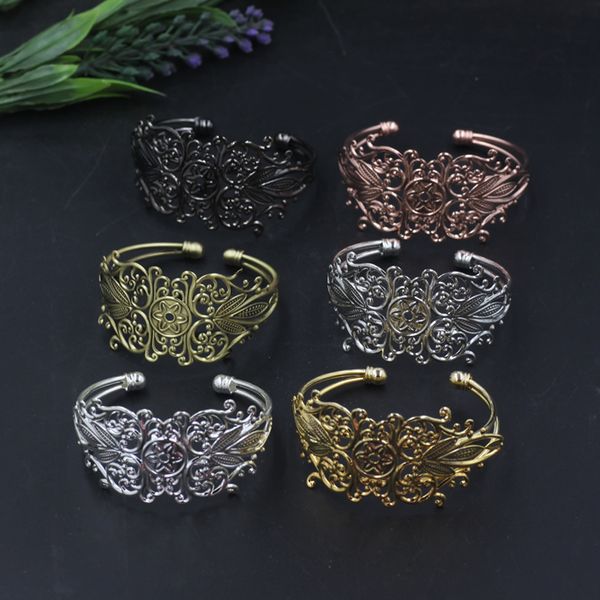 

bangle mixed color can choose adjustable filigree blank--- 65x60mm, Black