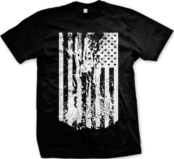 

white distressed oversized american flag - pirde usa mens t-shirt