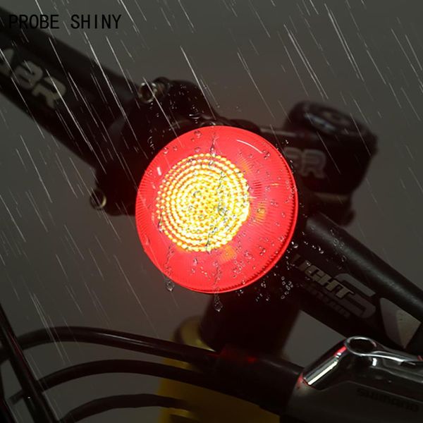 

probe shiny usb rechargeable bike rear tail light led bicycle warning safety smart lamp new waterproof a717