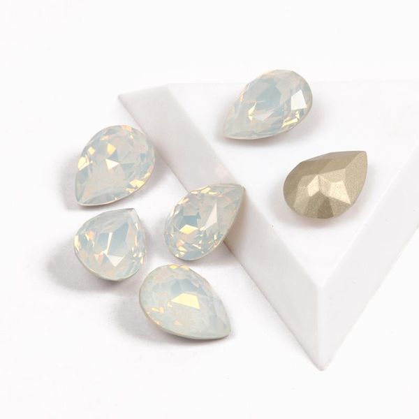 

nail art decorations yanruo 4320 drop white opal fancy rhinestone on rhinestones bling stones crystals appliques for nails gems, Silver;gold