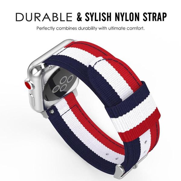 

sports watch strap compatible for apple watch 38mm 40mm 42mm 44mm soft breathable nylon wristband for iwatch series 6 5 4 3 2 1 watch band