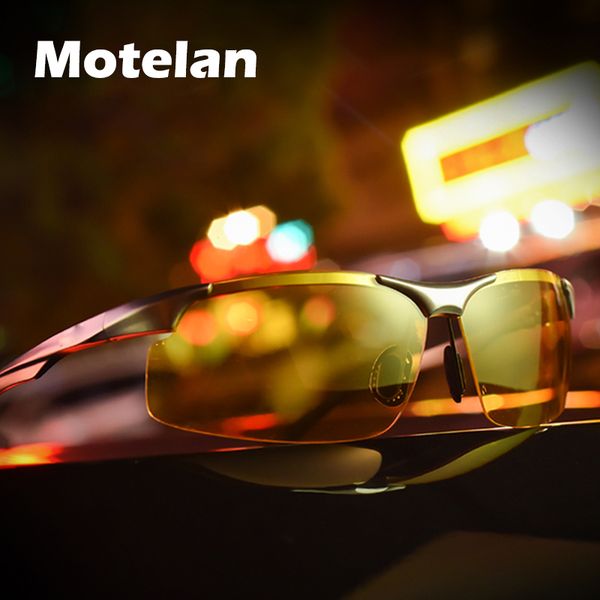 

sunglasses fashion mens polarized night driving men brand designer yellow lens vision glasses goggles reduce glare, White;black