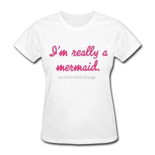 

русалка женщины футболка стиль женщины с коротким рукавом рубашки вокруг шеи t shirt печать t-shirt мода для леди