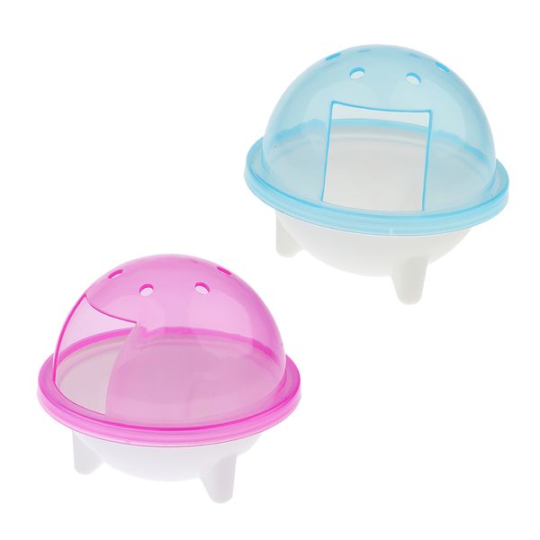 

2pcs pet hamster bathroom bath sand room sauna toilet cage sand baths clear