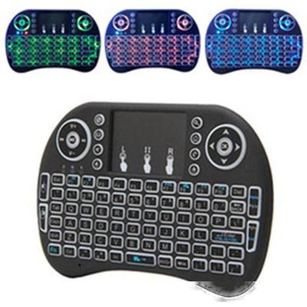 

2020 new mini 2.4ghz 3 color backlit wireless touchpad keyboard air mouse for pc pad android tv box/x360/ps345