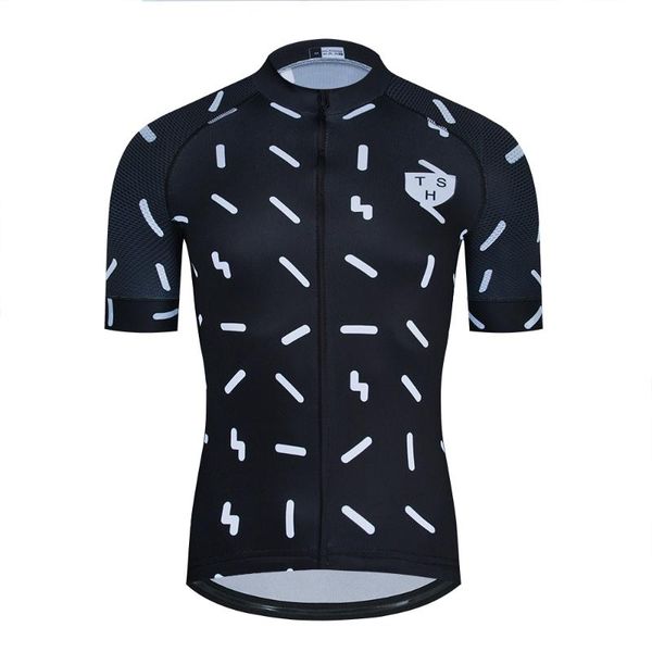

ths 2020 men summer cycling jersey pro team mountain bike clothing racing mtb bicycle clothes shirt cycling clothing uniform, Black;red