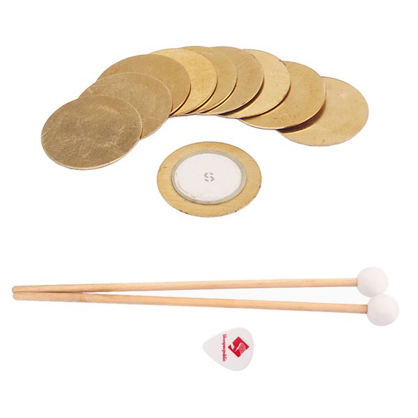 

10 pieces 35mm piezo elements 1 pair mallets for audio amplier parts