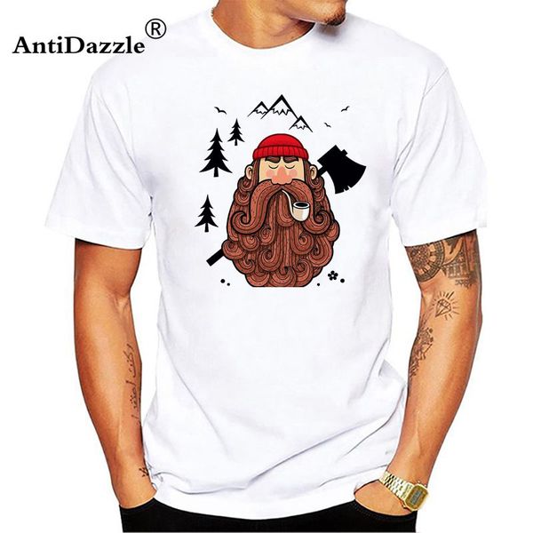 

неослепляющий men t shirt урожай на заказ хлопок с коротким рукавом тис рубашка для мужчин дровосек beard man guys одежды