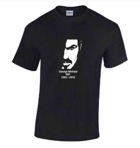 

george michael rip silhouette- music t-shirt красный, черный или белый (s - 3xl) лето короткие рукава хлопок fashiont тенниска