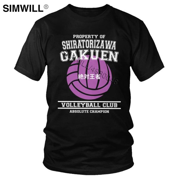 

property of shiratorizawa gakuen absolute volleyball t-shirt men short sleeve manga haikyuu tshirt cotton oversized tee shirt