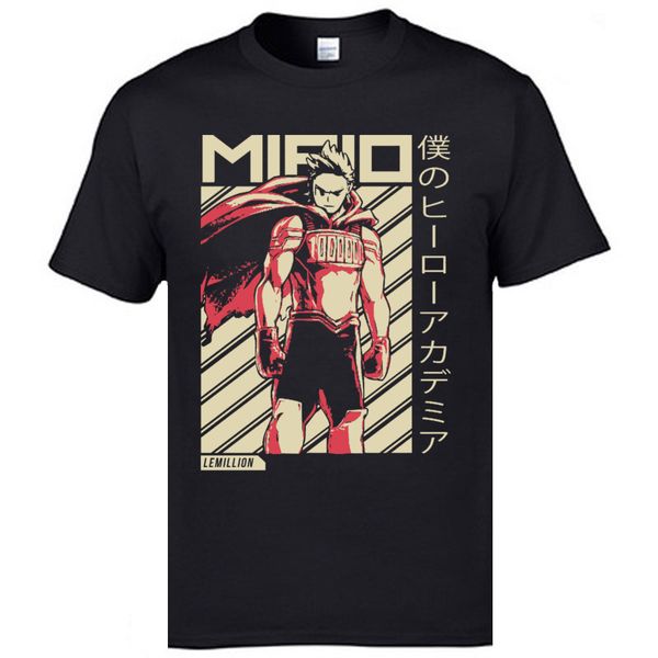 

mirio togata lemillion my hero academia anime tshirt boku slim fit crewneck tshirts print short sleeve 100% cotton men's t shirt