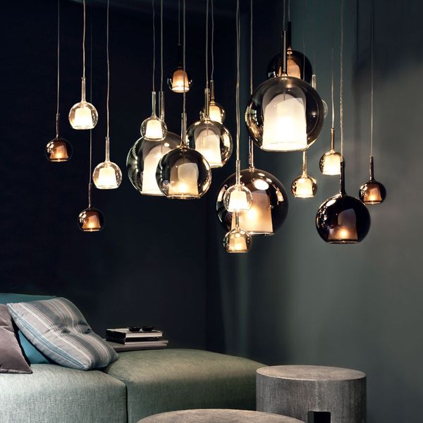 

nordic modern led pendant lamps creative water droplets stained glass hanging lamp for restaurant livingroom bedroom deco