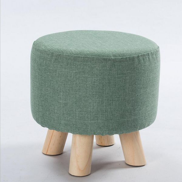 

round shape linen fabric footstool cover mini chair sofa slipcover for wooden stool ,stools is not included