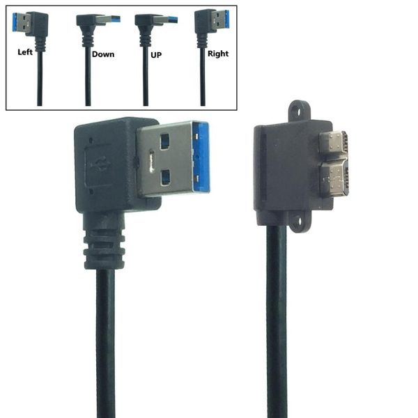 

computer cables & connectors usb 3.0 type a 90 degree up&down&left& right angled to micro b male cable for s5 note 3 hdd external hard drive