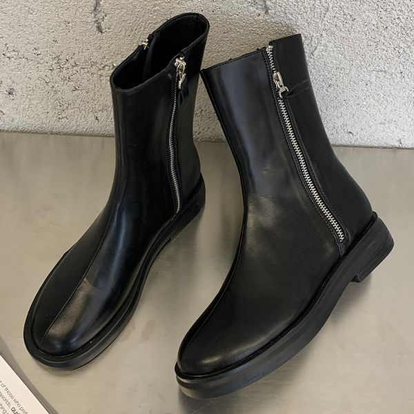 

2020 winter fashion women round toe ankle boots zippers beige boots soft leather or patent leather black short lady shoes