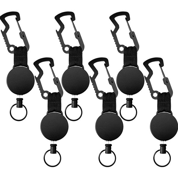 

выдвижной key chain само retracting знак держатель катушки с зажим для ремня брелок держатель металлокорда (6, Silver