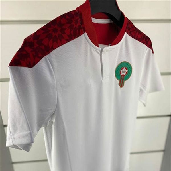 

maillot maroc 2020 2021 morocco soccer jersey home red away white hakimi ziyech alioui 20 21 mens football shirt, Black;yellow