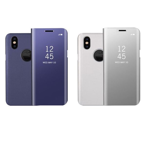 

mirror case cover holder phone protective case for iphone x clear damping smart kickstand flip bumper cover scratch