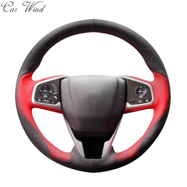 

car wind 38 cm genuine leather car steering wheel cover black steering-wheel cover for vw gol polo accessories