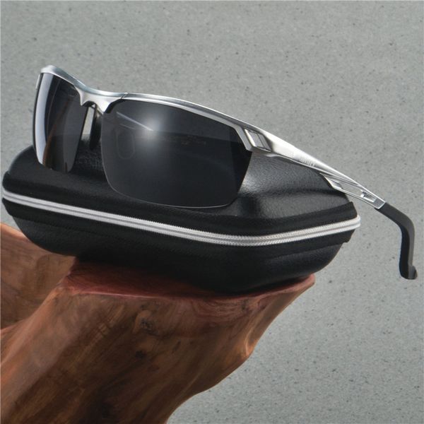 

men polarized sunglasses classic men retro vintage shades brand designer sun glasses aluminum magnesium sunglassesnx, White;black