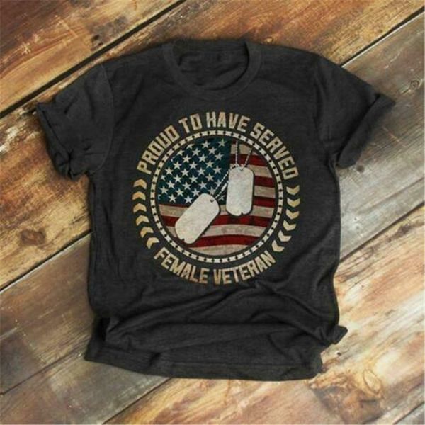 

proud to have served female veteran men t-shirt black cotton s-3xl harajuku hip hop tee shirt