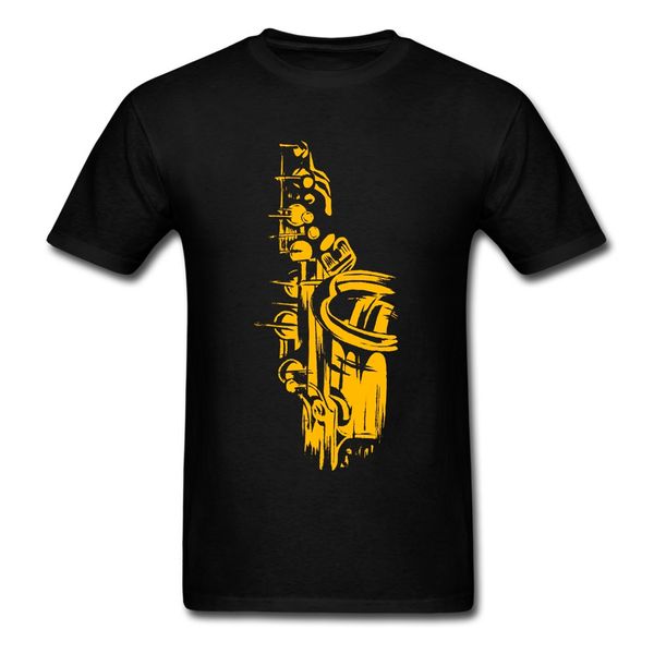 

cool saxophone tshirt rock men t shirts short sleeved pure cotton crew neck t-shirt for male