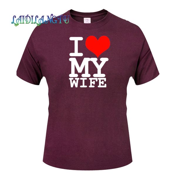 

2019 summer t-shirt i love my wife funny shirt men's cotton short sleeve t shirt black grey red color