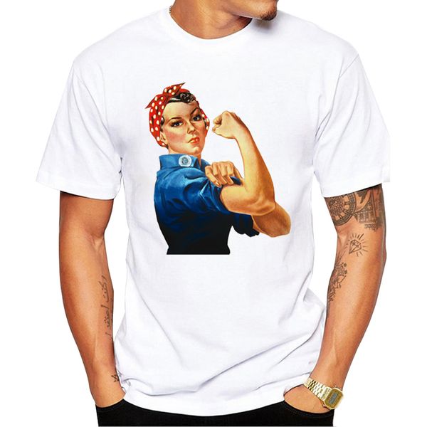 

teehub fashion the riveter vintage feminism men t-shirt short sleeve casual rosie printed summer tshirts funny tees