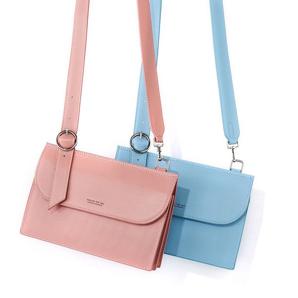 

2020 новый lady pu кожа женщины сумка сумки мода сумки на ремне женщины crossbody дизайн лоскута цвета конфеты женские