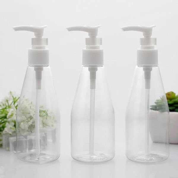 

200ml plastic cosmetic jars with pump empty oil dispensers bottle containers packing refillable bottles makeup tool storage jar 0190pack