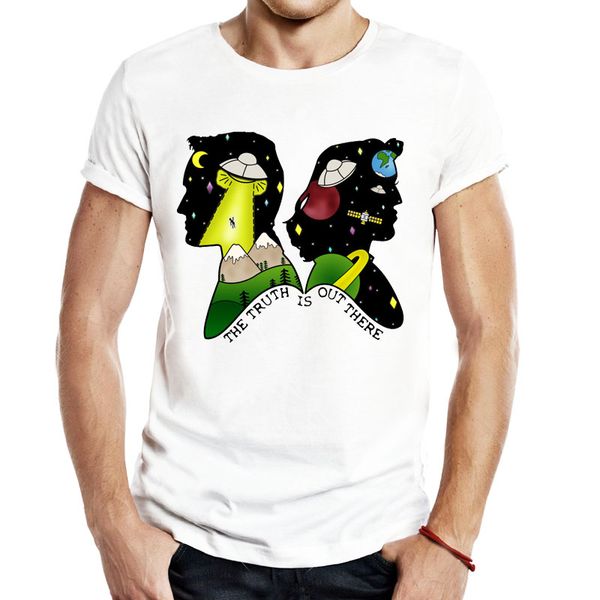 

the x files mulder and scully men tees t-shirts casual apparel short sleeve x philes flying saucer the xfiles fox mulder