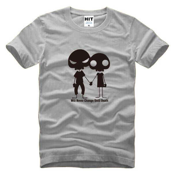 

will never change until death skeleton couple funny spoof t shirt t-shirt men 2016 novelty 100% cotton tee tshirt hombre