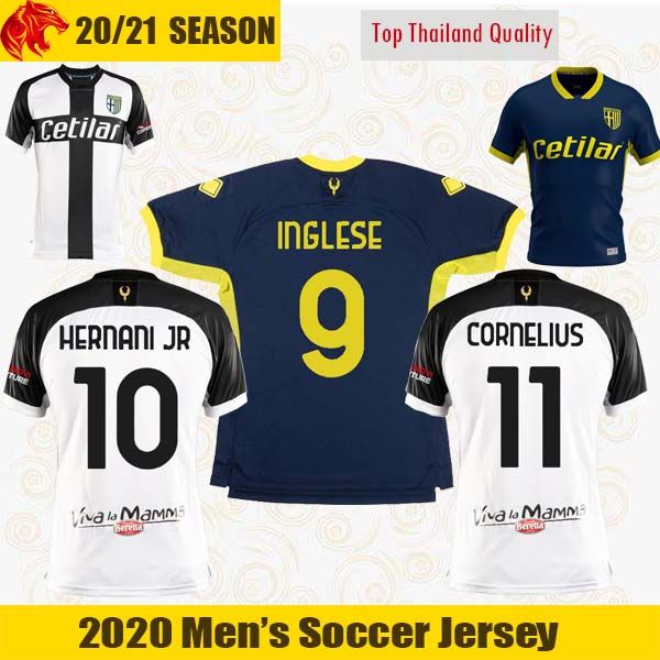

20 21 parma soccer jerseys hernani jr 2020 2021 cornelius maglia parma calcio inglese football shirt grassi kurtic jersey, Black;yellow