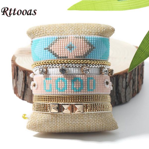 

rttooas miyuki beaded bracelet women pulseras mujer 2020 bileklik armband handmade beaded fashion jewelry, Golden;silver