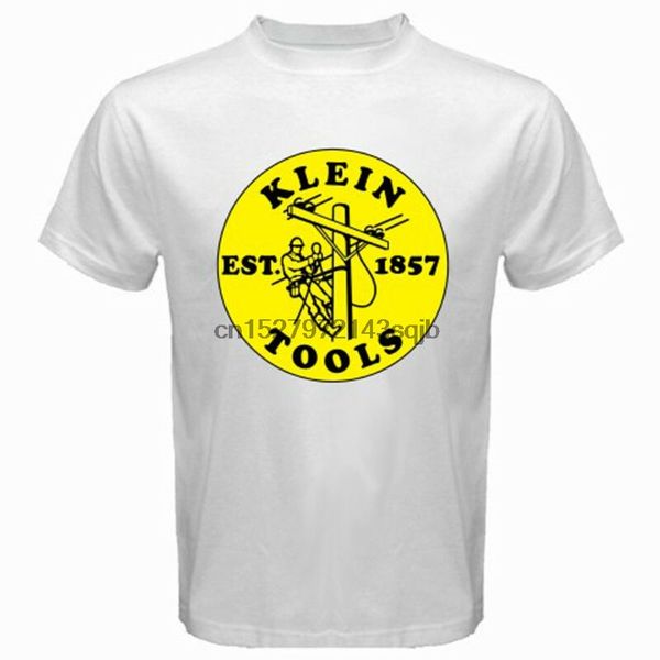 

new klein tools power hand logo men&#039s white t-shirt size s to 3xl