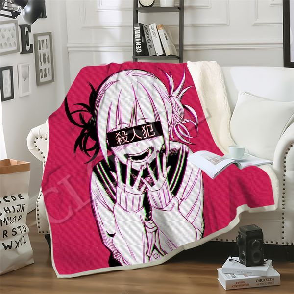 

CLOOCL Factory Wholesale My Hero Academia Ahegao Manga Blankets 3D Print Double Layer Sherpa Blanket on Bed Home Textiles Dreamlike Style