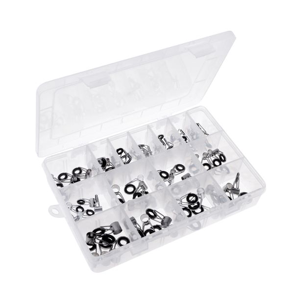

75pcs различных размеров рыбалка ремкомплекта rod guides совет кольцо из нержавеющей стали