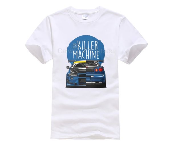 

casual o neck loose summer t shirt for men new men fashion niss skyline gtr car logo men's fun casual print t shirt