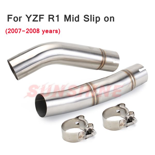 

for yzf r1 yzf-r1 exhaust slip on motorcycle mid pipe stainless steel modified link tube for 2004 2005 2006 2007 2008 2009-2014