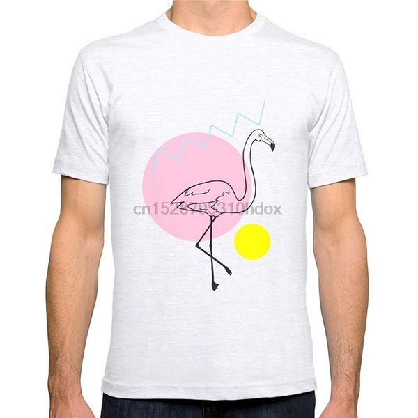 

hip-hop simple splicing tee shirt short sleeve men gift flamingo o-neck shirts