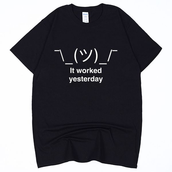 

it worked yesterday computer programming t-shirt