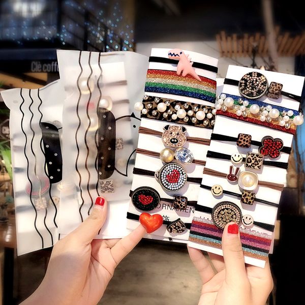 

hair accessories 5pcs/lot women scrunchies elastic bands bady girls ties rope headbands rubber band gum for