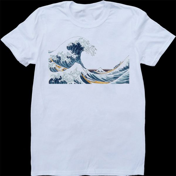 

hokusai the great wave men's white custom made t-shirt vintage graphic tee shirt