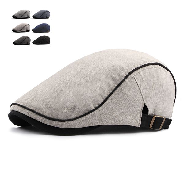 

fashion summer beret caps for men women cotton visors sun hat outdoor mens flat caps adjustable berets casquette boina, Blue;gray