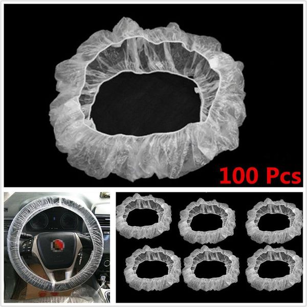 

100pcs universal disposable plastic waterproof steering wheel cover car maintenance steering wheel cover
