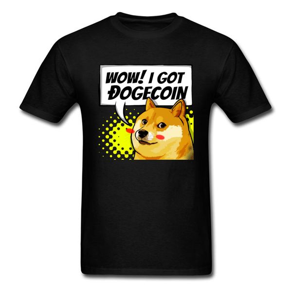 

i got dogecoin doge meme t-shirt funny mens clothing black cotton tees man no fade t shirt boyfriend gift tshirts