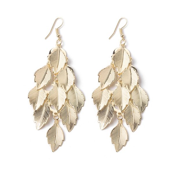 

32 styles europe and america exaggerated long hollow leaves love earrings personality frosted round tassel earrings women new, Silver
