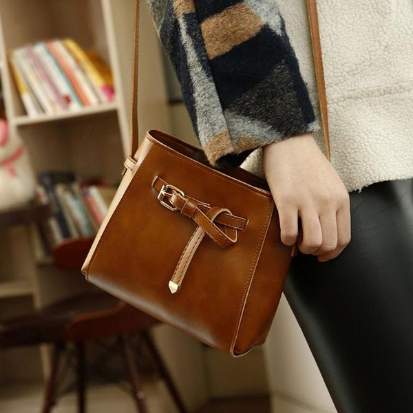 

women handbag pu leather women small bucket shoulder bags brand designer bags ladies casual sac main femme #yj