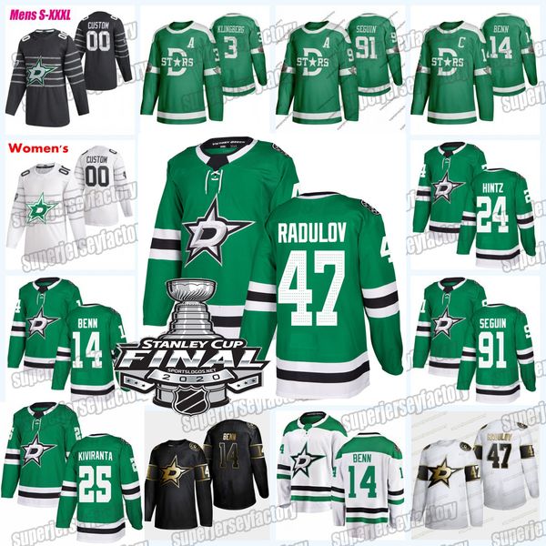

47 alexander radulov dallas stars 2020 stanley cup final jersey joel kiviranta jamie benn joe pavelski ben bishop seguin john klingberg, Black;red